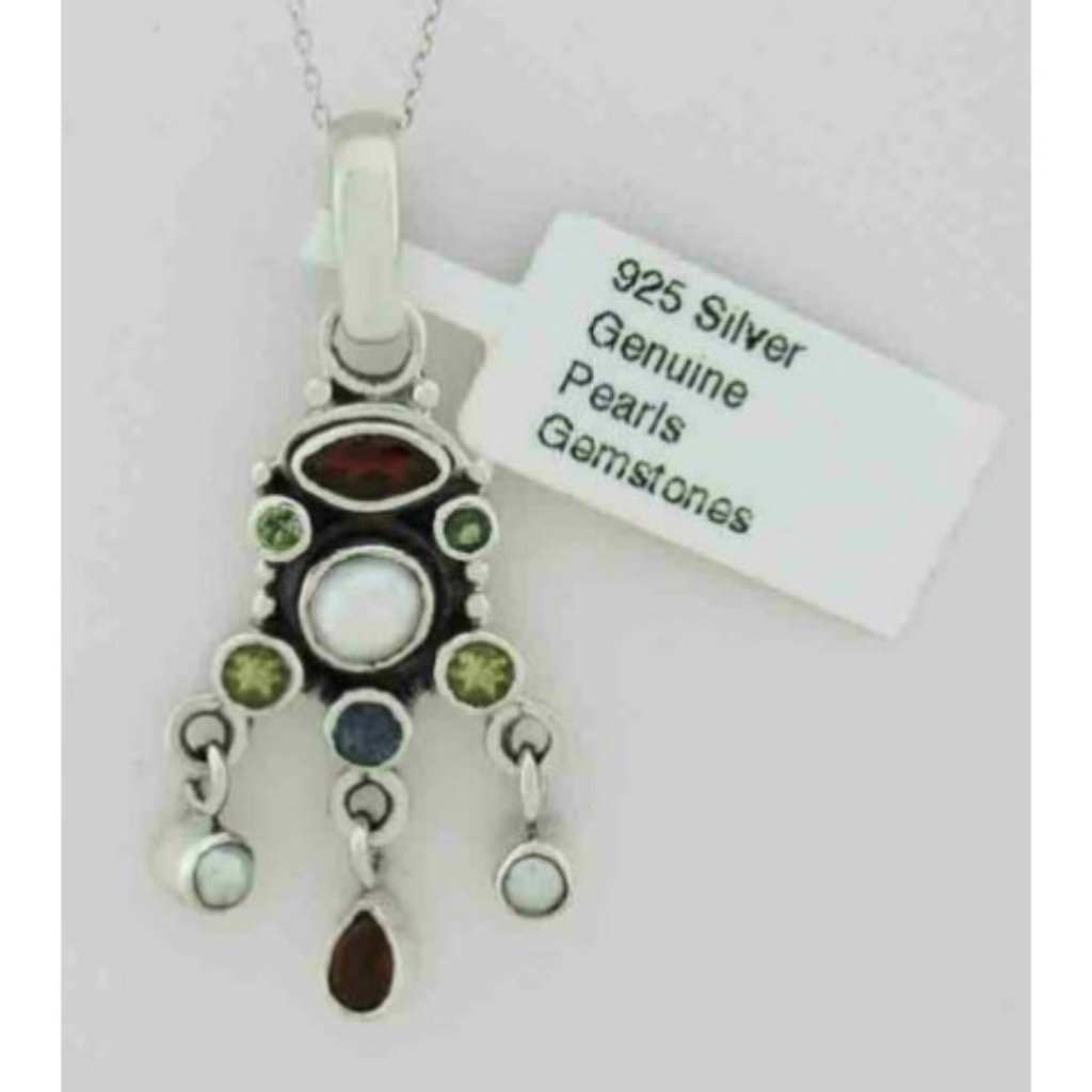 Genuine Gemstones Necklace 925 Silver